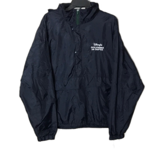 Vtg Rawlings nylon hoodie jacket with Disney dolphin in depth patches large - Picture 1 of 11